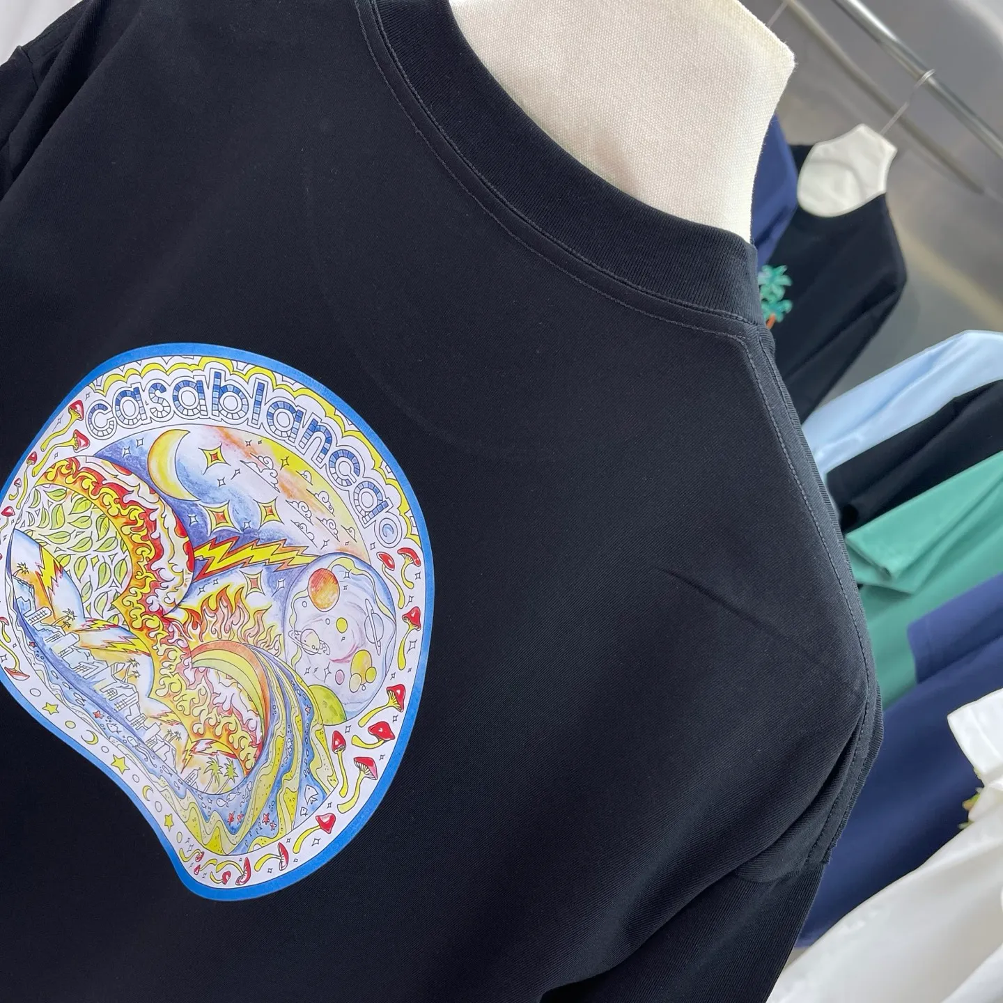25ss New Arrival Casablanca Classic Series T ～ ， ， 。 ， Classic ， In Stock ！ ：White Black Royal Blue Size：S M L XL XXL